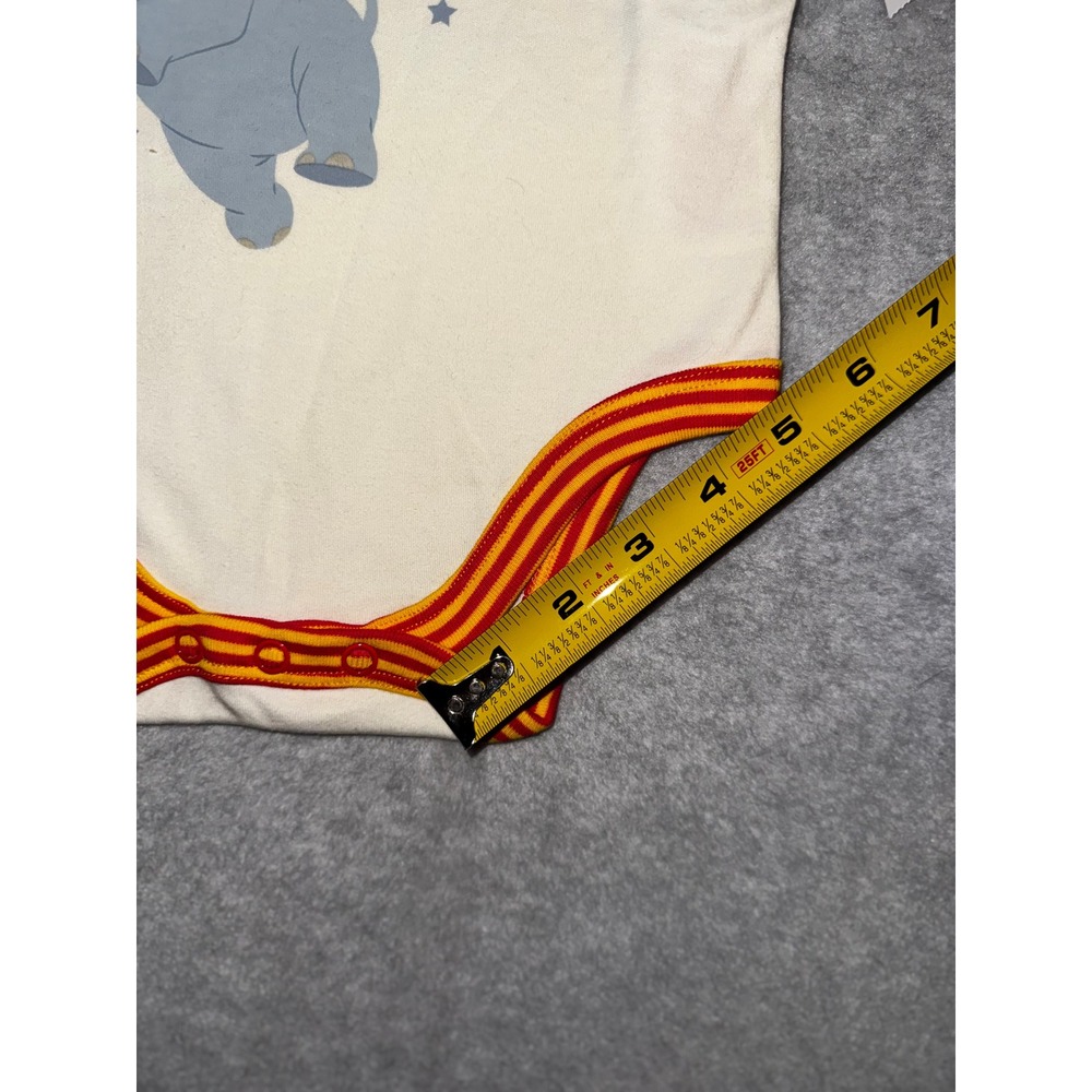 Disney Dumbo Circus Bodysuit 18-24M Cream New Striped Trim One Piece - Picture 5 of 8